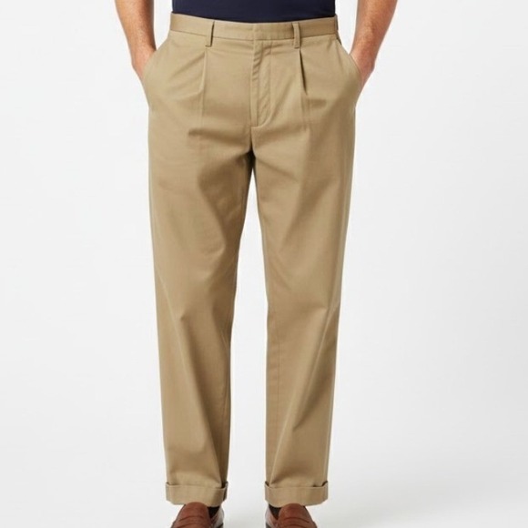 G H Bass Co Other - G H Bass Co Mens Khaki Pleated Relaxed Fit Dress Pants‎ Size 34x30